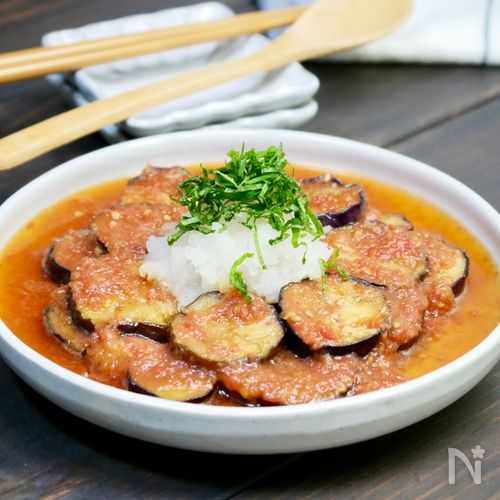 秋なすのトマトポン酢マリネ