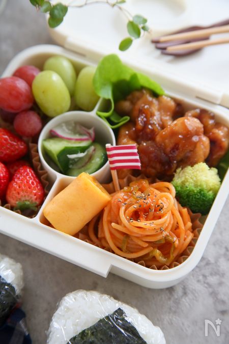 レンジで完成★お弁当用のちょっとだけナポリタン