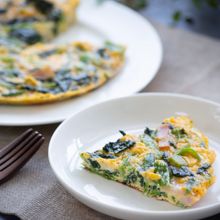 【イタリアンオムレツ】冷凍ほうれん草とベーコンのフリッタータ