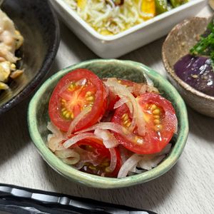 みーこの作ってみた!投稿(1分で完成《おかか白だしレモン♡トマト》)