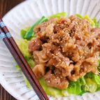 『春キャベツと豚こまのスタミナ味噌炒め』包丁いらず♪