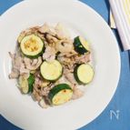豚肉とズッキーニのねぎ塩炒め