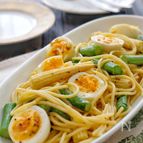 ＊ヤングコーンとアスパラと卵のパスタサラダ＊