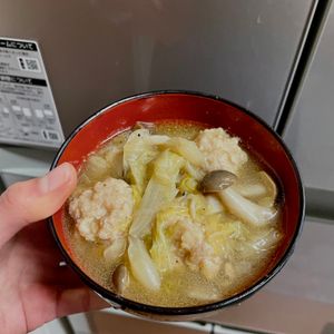ケの作ってみた!投稿(鶏団子と白菜の生姜とろみスープ【#節約#ヘルシー#スープ】)