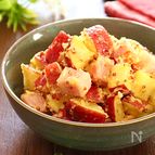 癖になる味♡さつまいもと厚切りベーコンの粒マスタードマヨ和え