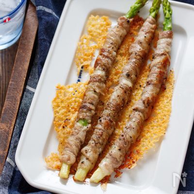 豚巻きアスパラのカリカリチーズ焼き【#簡単 #節約】