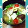 チョロリスの作ってみた!投稿(【夏野菜の豚汁】夏に楽しむ夏味豚汁♡)