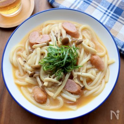 冷凍うどんで絶品♡カルボナーラうどん