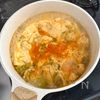 【ふわふわ鶏団子と卵の旨だしキムチスープ】包丁まな板不要！の工程3
