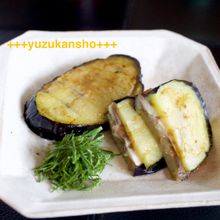 なすの梅カジキ挟み焼き