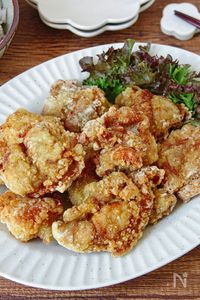 揚げたて最高！鶏もも肉の白だしカレー唐揚げ