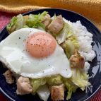 春キャベツと鶏もも肉で♪ガパオライス風