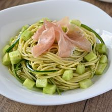 きゅうり1本まるごと！バジルソースパスタ