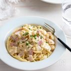 白いとうもろこしのクリームパスタ