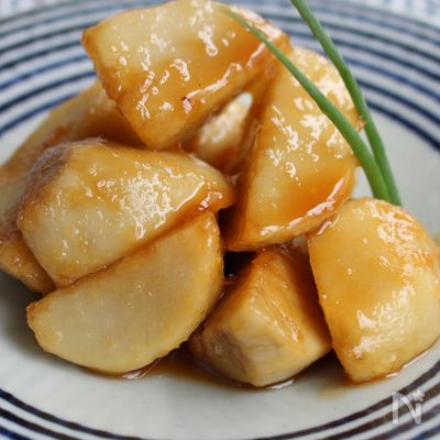 レンジで作る里芋の味噌風味の煮っころがし