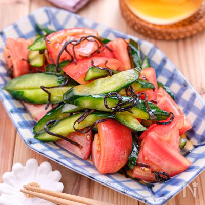 【トマトときゅうりの旨塩ポン酢】和えるだけ！簡単さっぱり副菜