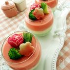 菱餅カラーの野菜とマスカルポーネムース