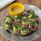 薬味たっぷり【カツオの生春巻き】