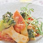 鶏ささみ肉と野菜の簡単オーロラソース炒め