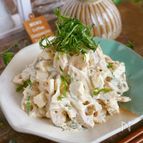 シャキシャキ食感♪レンコンとクリームチーズの明太マヨサラダ♪