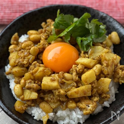 白だしで絶品♡だし香る!たけのこの和風キーマカレー