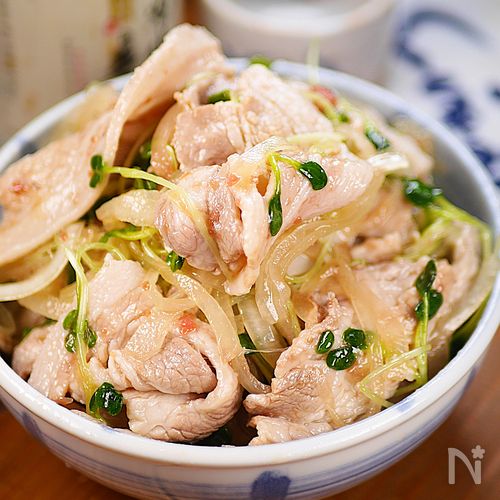 ヘルシーおかずサラダ🥗💕豚バラ玉ねぎの和風マリネ😋♪