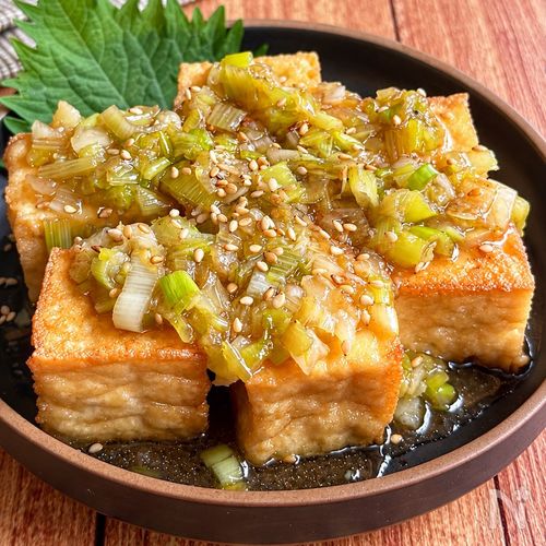 【厚揚げの中華ネギだれ】節約食材が満足おかずに♪