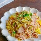 レンジで簡単！たっぷりもやしときゃべつと豚バラの中華風和え