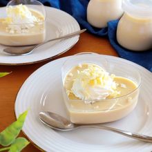 きな粉とホワイトチョコの豆乳プリン。