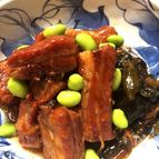 スペアリブと昆布の甘辛煮