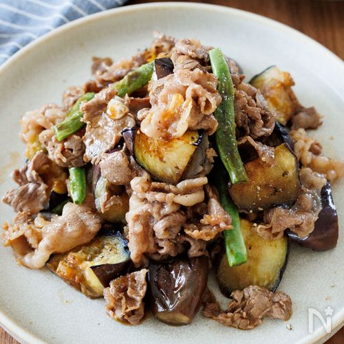 『牛こまとなすのにんにく醤油和え』味つけ簡単♪ご飯がすすむ‼
