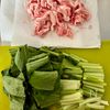 【小松菜と豚肉の甘辛ガーリックペッパー】あれで風味アップ⤴の下準備