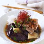 レンジで4分！豚肉と茄子のさっぱりシソポン和え【時短・簡単】