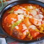 『チーズタッカルビ風♡鮭とキャベツの辛味噌チーズ焼き』