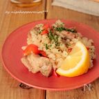 フライパンで簡単！豚肉のガーリックピラフ