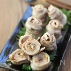 レンジで簡単。豚バラのくるみ味噌巻き