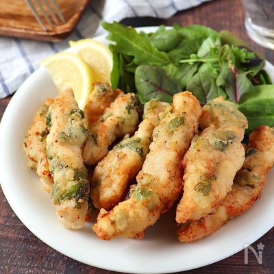 ついつい手が伸びちゃう♪青じそ入り旨塩スティック唐揚げ