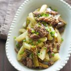 じゃがいもと茄子のそぼろ炒め