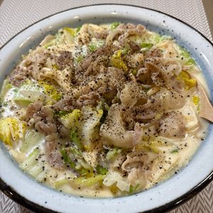 楽ラク手抜キッチン🐶🐾の作ってみた!投稿(フライパンひとつ♩白菜と豚肉のクリーム煮)