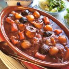 オッソブーコとペコロスの赤ワイン煮込み