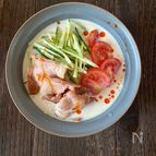 混ぜるだけのピリ辛!豆乳そうめん #高たんぱく質#バランス