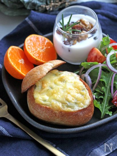 簡単時短♪市販プチパン活用のキッシュ風