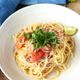 やみつき！大葉香る！しらすとトマトのガーリック醤油パスタ
