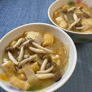 楽ラク手抜キッチン🐶🐾の作ってみた!投稿(大根ときのこの味噌汁)