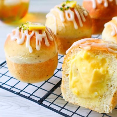 生地はホームベーカリー！『紅茶とレモンのリッチクリームパン』