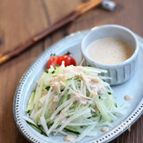 シャキシャキ大根ときゅうりのマヨごまドレッシングがけ