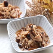 【3種きのこの甘辛煮】レンジで1品!作り置きにも♪