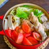 鶏とトマトの旨味とほっくりにんにくが美味！トマトにんにく鶏鍋の工程4
