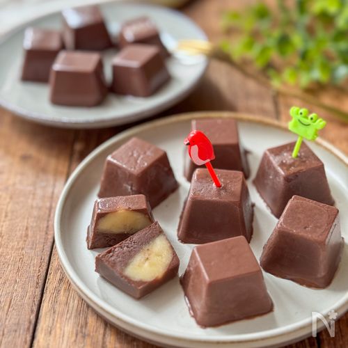 【レンジで簡単】ひとくちチョコバナナアイス&プリン