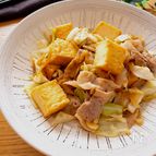 お肉少なくても大満足♡絹揚げとキャベツの味噌生姜焼き
